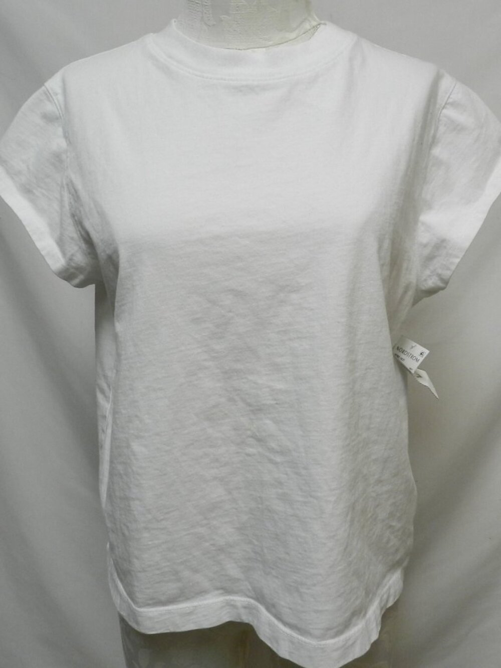 Agolde Classic white knit cap sleeve T-shirt Top crew neck NEW NWT Size Sz XL